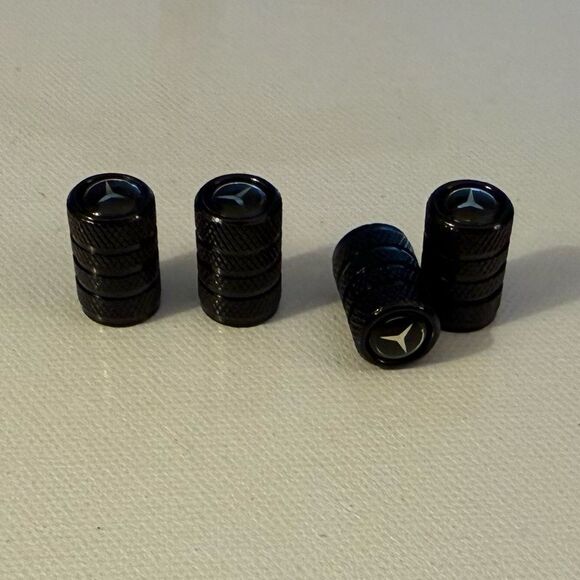 Mercedes Valve Stem Caps in Black Set of 4 NWT - Picture 3 of 4